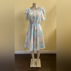 VTG Hill Street Clothing Co. Sz 7/8 Short Sleeve Multicolored Knee Length Dress